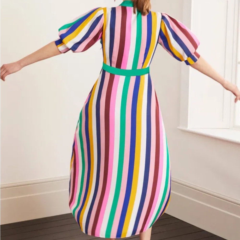Boden | Mila Midi Colorblock Stripe Dress Necktie size 8 - Picture 9 of 9